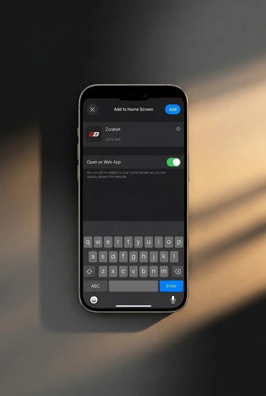 Ghid instalare ZoraBet PWA pe iPhone prin Safari, adăugare pe ecranul principal în mai puțin de un minut