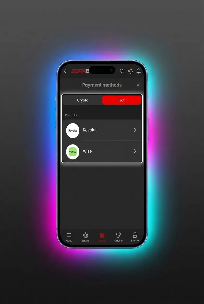 Ghid depozit ZoraBet aplicație mobilă: pași pentru depunere minimă 20 RON via Visa, Mastercard, Revolut sau crypto