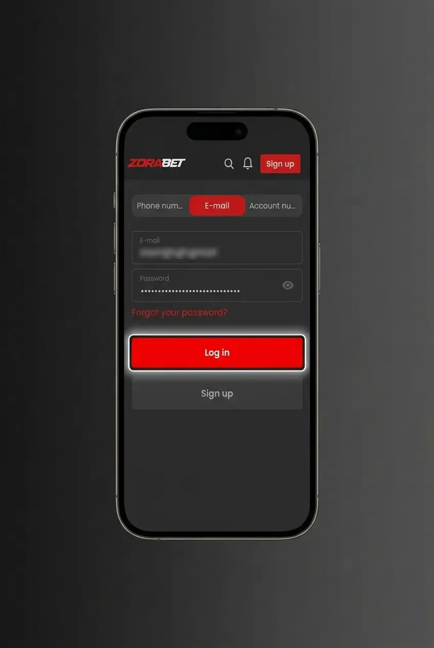 Pași pentru autentificarea în contul ZoraBet pe aplicația mobilă PWA sau browser
