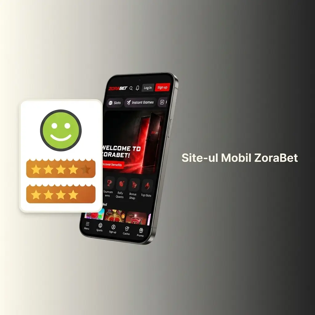 Site-ul mobil ZoraBet optimizat pentru Android și iOS, cu interfață responsivă și acces complet la toate secțiunile